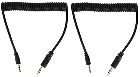 Tbest Sonstiges Kamerazubehör, 2 Stück 3,5-mm-Stecker auf C1-Sync-Kabel 3,5-mm-C1-Blitzauslöser-Spiralkabel für EOS 70D-Kamera