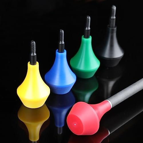 ZSHJGJR Archery Arrow Heads Safety Arrow Tips Nylon Blunt Arrowhead Screw in Broadheads Arrow Point for Hunting Game Practice 16/12pcs (12, Yellow)
