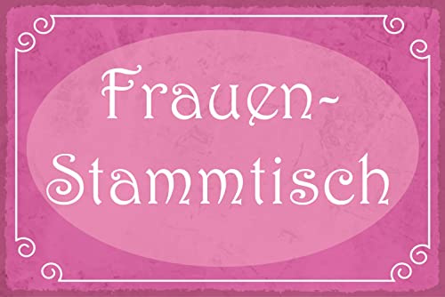 AGDeko® Schild aus Holz 12x18cm Frauen Stammtisch zum Aufhängen oder Stellen Raum Dekoration