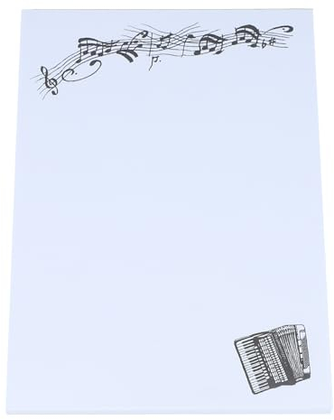 Musikboutique Notizblock DIN A6 mit Noten & Instrumenten (Akkordeon)