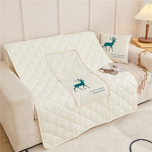 Hixingo Reisedecke und Kissen 2 in 1, Reisedecke mit Kissen Set Multifunktionale Reise Decke und Kissen 2 in 1 Weichem Flugzeug Verwandlungskissen für Urlaub, Camping (40 * 40cm,Hirsch 1)