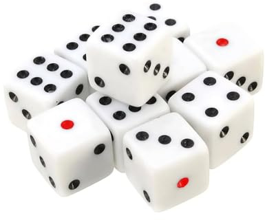 Lahviuu Dadi Poliedrici,10 pcs D6 Dadi per DND MTG Rpg Dungeons And Dragons 16mm Bianco