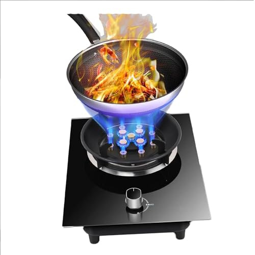 Stufa A Gas - Fuoco A Nove Camere Fornelletto Da Campeggio, Bruciatore In Vetro Temperato, Fornello A Gas Con Design Con Blocco Bambini Di Tipo Push, Montaggio Da Tavolo E Da Incasso ( Size : LPG )
