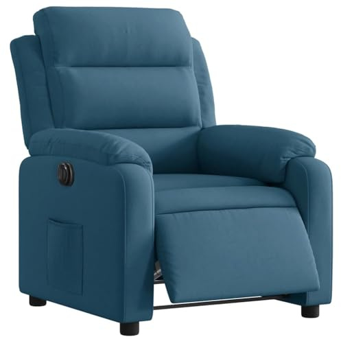 vidaXL Relaxsessel Elektrisch Blau Samt