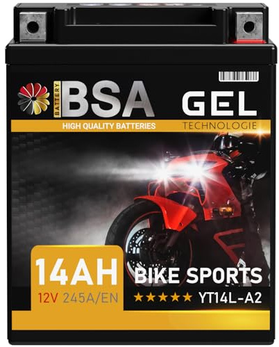 BSA YT14L-A2 GEL Motorrad-Batterie 12V 14Ah 12N14-3A 51411 FB14L-A2 YB14L