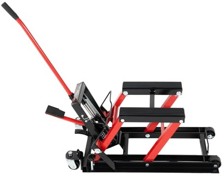 KinHall Plataforma elevadora para motocicleta, 680 kg, elevador hidráulico de altura ajustable