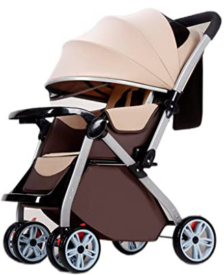 ZONABSQQ Kinderwagen Kinderwagen, umkehrbarer Stubenwagen für Neugeborene, stoßfester Kinderwagen für Kleinkinder, Sonnenblende, 5-Punkt-Gurt Komfort und Sicherheit
