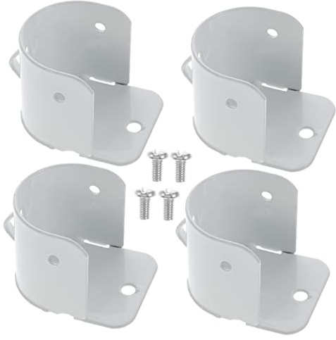 Closet Rod Bracket, Flange Closet Holder,4pcs Flange Code Closet Pole Flange Holders Closet Bracket Hooks Window Rod Hanging Guide White