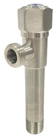 TYMYW Eckventil 1/2 Zoll Auf 1/2 Zoll Edelstahl-Dreiecksventil, Badezimmer-Wasser-Absperrventil,Silber,12,5 Cm