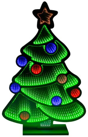 The Christmas Workshop Christmas Tree Infinity Light/Double-Sided Multi-Coloured Christmas Light / 5 Metre Lead Wire / 60cm Height (73809)