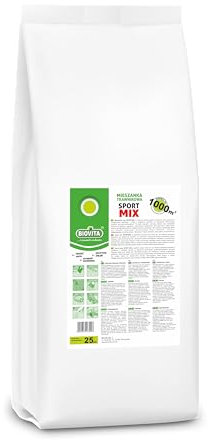 Biovita Sport Rasen, Grassamen, Rasensamen für Sporttees 25 Kg – Robuste, trittfeste Gras-Saat für Sport- und Spielflächen, schnelles Wachstum und langlebige Ergebnisse