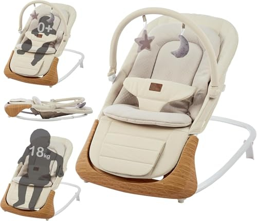 Twinly – Hamaca Bebé Evolutiva CUDDLY con Detección de Llanto y Vibración Automática | Columpio y Mecedora Ergonómica Plegable, Balanceo Recién Nacido 0+ m hasta 18 kg
