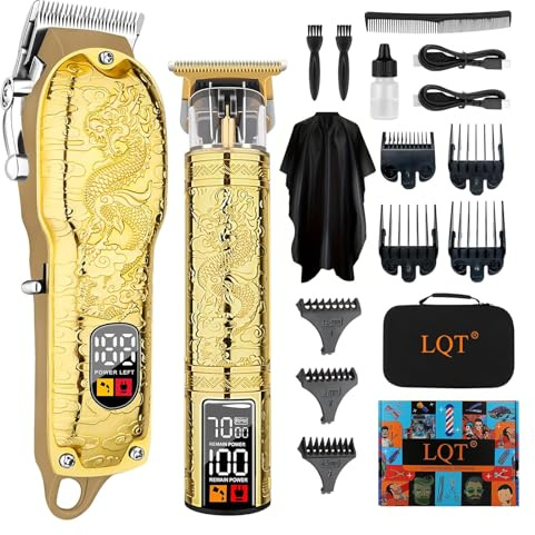 Tondeuse à cheveux rechargeable pour homme - Outil de toilettage sans fil avec batterie longue durée, écran LED, lames précises et durables, tondeuse silencieuse, idéale pour le soin de la barbe et