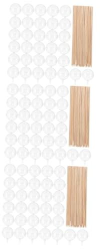 Tofficu 3 Sätze Klare Trüffeltasse Bulk-Schokolade Pralinen Süßigkeiten Halter Für Bonbonsträuße Ball Pongbälle Milchschokolade Zuckerwattemaschine Bambus + Acryl 100 Stück * 3