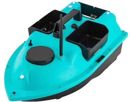 TanjcXliu Foderbåt fiske fjärrstyrd Rc båt foderbåt fiskebetesbåt fiskebåt med fjärrkontroll, 52 W motor, 99 positioner, LED-lampor för dammar, floder och sjöar