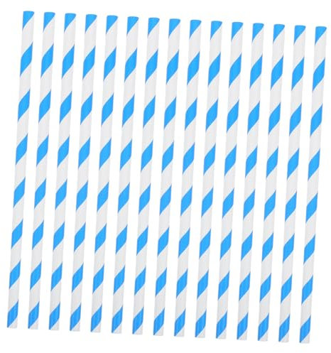 TOPPERFUN 50pcs Heavy Duty Cotton Candy Paper Sticks Blue White Striped for Commercial Use at Parties and Events Compatible Automatic Cotton Candy Machines