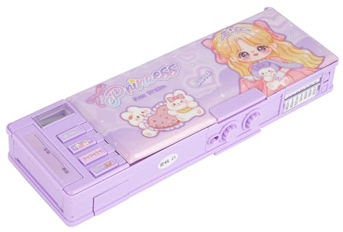 Meliyya Trousse à crayons pop-up avec mot de passe et cadenas - Tableau blanc - Cadeau de Noël ou d'anniversaire pour adolescent, Motif princesse A-violet, Trousse Pop Up
