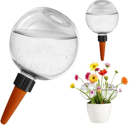 2 Pack Self Watering Globes for Indoor & Outdoor Plants – 17oz Automatic Water Bulbs for Indoor Plants–Slow Release Control Water Dripper for Plants – Plant Watering Devices While Away