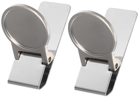 TOPPERFUN Pinza para Billetes Metálica Multifuncional Acero Inoxidable, Clip Práctico para Guardar Billetes y Tarjetas, 2 Unidades, Portátil, Resistente y Versátil para Uso Diario