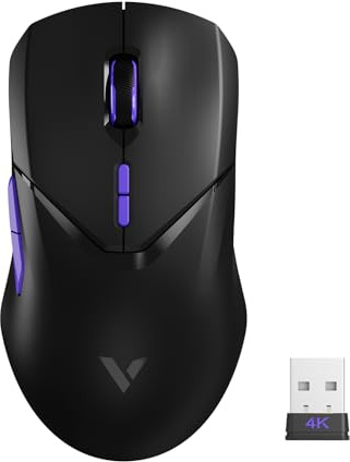 RAPOO VT9Pro 4K Wireless Gaming Mouse, PAW 3398 Sensor, 26K DPI, 4KHz Polling Rate Gaming Mouse, 0.25ms Response Time, Superlight Gaming Mice, 180 Hours Battery Life, 10 Programmable Buttons, Upgraded