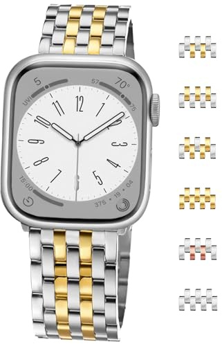 7-Länkigt Metallarmband Kompatibelt med Apple Watch 38/40/41/42/44/45/46/49mm, Unisex Lyxigt Metallarmband iWatch för Serier 11 10 9 8 7 6 5 4 3 2 1 Ultra SE
