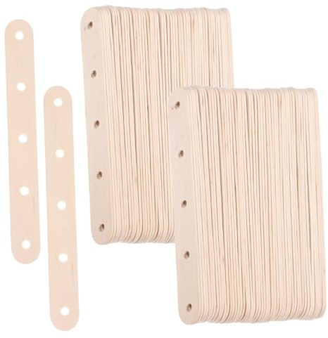 FONDOTIN 100 Piezas de palitos de pastel palitos de helado caseros palos artesanales depresores de lengua de madera brochetas planas Beige