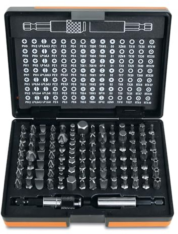 Beta 861/C100 – Set Professionale da 98 Inserti con 2 Portainserti, Attacco Esagonale 1/4, Per Avvitatori Manuali, Elettrici e Pneumatici, In Astuccio Robusto