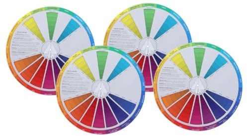 NOLITOY 4Pcs Standard Gradient Color Wheel Compact Painting Color Chart for Art Class Students Teachers Artists Nail Designers