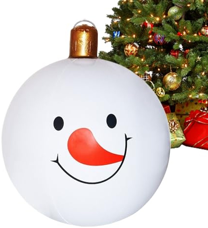 Große Weihnachtskugeln, aufblasbarer Ball, Weihnachtsdekoration, Gartendekoration für Urlaub, Winter, Weg, Hinterhof, Innen- und Außenbereich, Pool, Rasen, Balkon, Veranda, Terrasse, Haustür