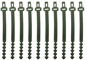 MonoSora Tree Ties 10PCS - Heavy Duty Soft Rubber Plant Support Straps for Garden, Adjustable 24cm, UV Protected, Compatible with Trees and Shrubs, Green