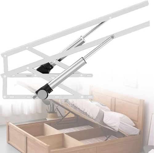 GLBMXDD Meccanismo di Sollevamento Elettrico per Letto, capacità di carico 600 kg, 2 rialzi per Letto in Acciaio per impieghi gravosi, Asta di Sollevamento Pieghevole con Telecomando White-0.8m