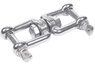 YShiuoL Giratorio de Doble Extremo 10 Piezas De Acero Inoxidable 304 con Gancho Doble Ojo Giratorio, Anillo Elevación M5-M10, Hebilla Cadena Enlace For Perro(M10,XX Type)