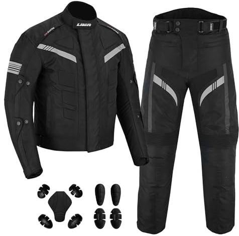Mens Motorbike 2 Piece Suit Cordura Motorbike Jacket and Trousers CE armoured Waterproof protective Gear For mens boys Riders all season suit