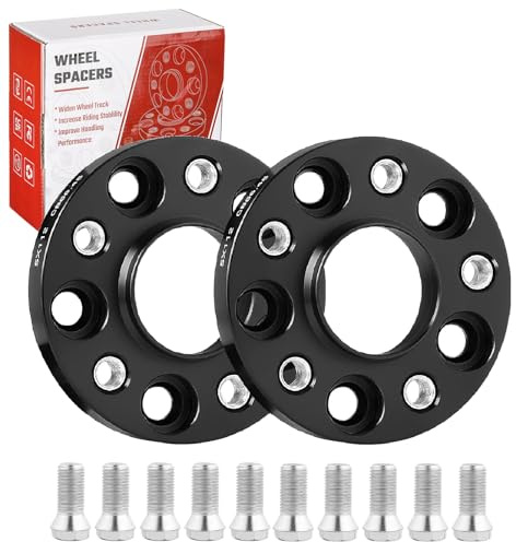 ISINEVER Spurverbreiterung 5x112 40mm (2x20mm) Ø66,45 Nabenzentriert Spurplatten Set Kompatibel mit Mercedes-Benz, Spurverbreiterungen Distanzscheiben inkl. 10 Radschrauben M14x1.5x25mm Schwarz