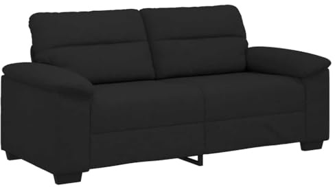 Mhdvray 2-Sitzer-Sofa Schwarz 180x81x84 cm Stoff Modernes Loungesofa mit Breiten Armlehnen und Holz-Metall-Gestell Gemütliches kleines Sofa für Wohnzimmer Büro Schlafzimmer