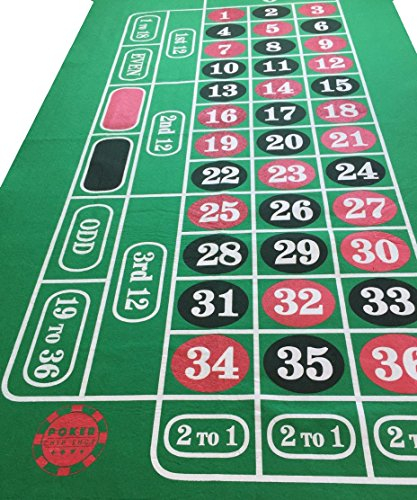Poker Chip Shop Roulette-Filzteppich, riesig, grün, 180 x 90 cm