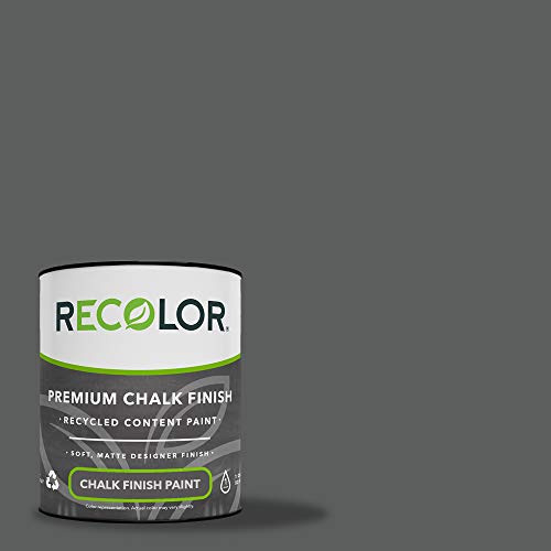 RECOLOR Recycled Interior Matte Finish Latex Paint for Walls and Furniture, 1 Quart, Chalk - Chalkboard