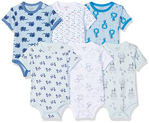 Care Unisex baby bodysuit (6-pack), Blå melerad (705), 62