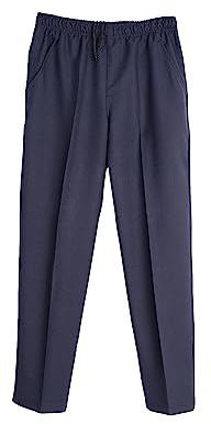 Pantalón Adaptado Hombre - Invierno - Pantalon Vestir con Goma en la Cintura - Tallas Grandes (Marino, XL)