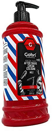 Gabri Professional No:2 Cool After Shave Cream Cologne Balm 400 ml - Lotion Pour Hommes - Fraîcheur Hydratante Pour Le Visage, Rafraîchissement Relaxant