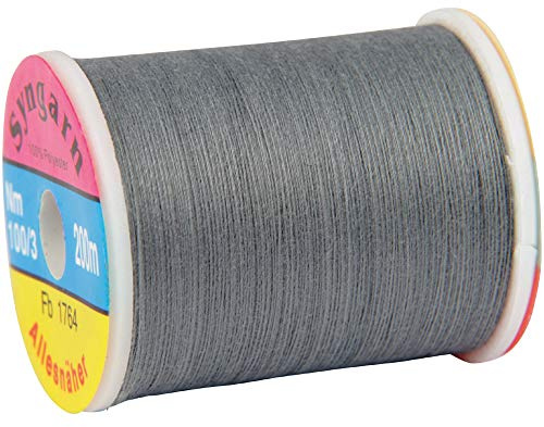 Syngarn - 10 Spulen mit je 200m (Grau) Stärke Nm 100/3 - Allesnäher, Das Garn aus 100% Polyester für alle Nähzwecke und Stoffarten