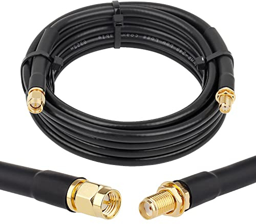 XRDS -RF Câble d'extension coaxial SMA mâle vers SMA femelle, 3 m, 50 Ohm, KMR240, câble coaxial SMA à faible perte avec connecteurs SMA pour 3G/4G/5G/LTE/ADS-B/WiFi/RF/Ham/Radio