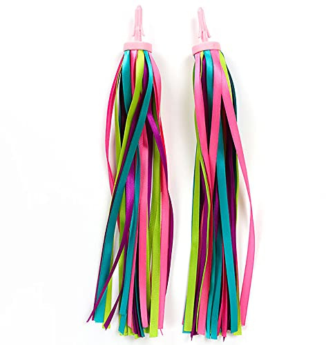 Kinder Fahrrad Luftschlangen,1 Paar Kinder Scooter Bike Fahrrad Lenker Streamer Griffe Ribbon Quasten Bänder Lenkerfransen für Kinderfahrrad Laufrad Roller Baby Carrier,Kinderfahrrad Dekoration,Bunt A
