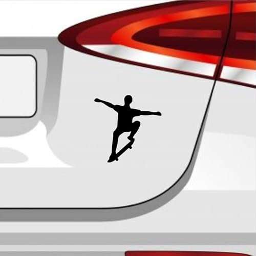 Generisch Skater Sprung Aufkleber Sticker Halfpipe Deck Ollie Fun Skatepark Rail Farbe: Schwarz 12x12cm