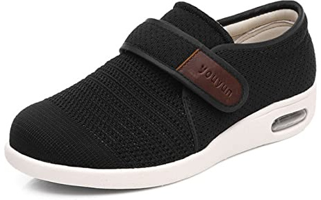 Scarpe diabetiche da uomo, Anziani Artrite Edema Scarpe Ortopediche Casa Anti Slip Shoes, Scarpe per anziani regolabili, ampie comode, per i piedi gonfi, fasciite plantare ( Color : Black , Size : 40
