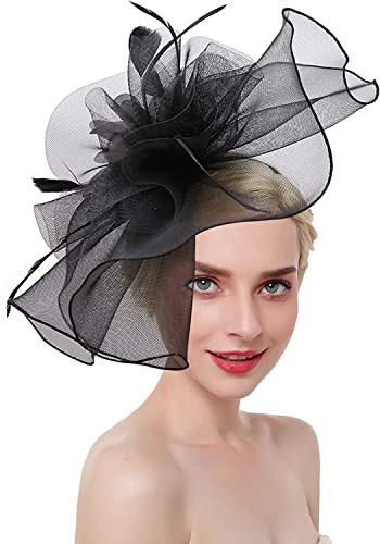 Fascinator für Hochzeit, Damen, elegant, für Bankett, Fascinator, Vintage, Haarnadel, schick, Brautschmuck, große Blume, Haarreif, Derby, Ascot, für Cocktail, Kirche, Beerdigung