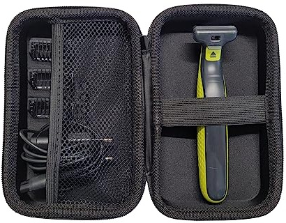 Provance Schutztasche Hardcase Hartschalenetui für One Blade Rasierer Außenabmessungen 180 x 100 x 60 mm Innenabmessungen 175 x 95 x 58 mm Stoßschutz integriertes Netz und Gummizug Schwarz (L)