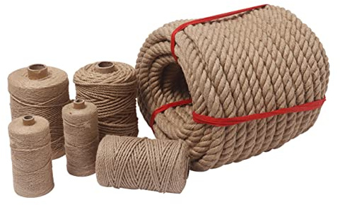 la corda grossa, Corda Di Canapa Di Iuta SpessaCorda Spessa 16 MM Corda Di Iuta Naturale Corda Di Spago Di Iuta Spessa E Forte Corda Di Canapa Naturale Intrecciata for Giardino Resistente Artigianato