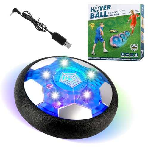 VMUTGA Balón Fútbol Flotant, Recargable Pelota Futbol con Protectores de Espuma Suave y Luces LED, Air Power Soccer para Regalos Cumpleaños Juguete Niños 3 4 5 6 7 8 9 10 Años