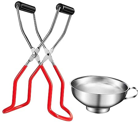 MAGICLULU Pinzas Para Tarros De Conservas Antideslizantes De Acero Inoxidable, Juego De 2 Unidades Mango Antiescaldaduras, Herramientas De Cocina Seguras Para Levantar Tarros Cocción